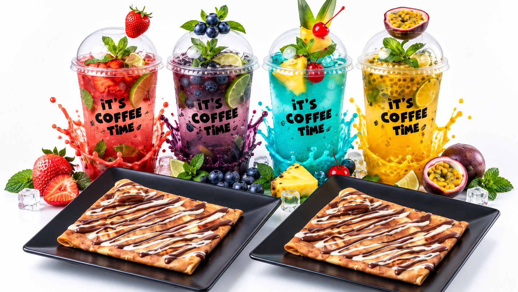 Coffee Time Lounge offer: 2 crepes and 2 mojitos